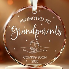 Christmas Grandparents Gifts - Promoted to Grandparents 2026 Ornament - First...
