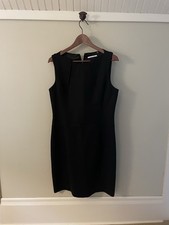 Tahari Sleeveless Dress Little Black Shift 12 Knee Length Cocktail Career