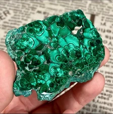 118g  Natural malachite slice quartz crystal luster mineral specimen