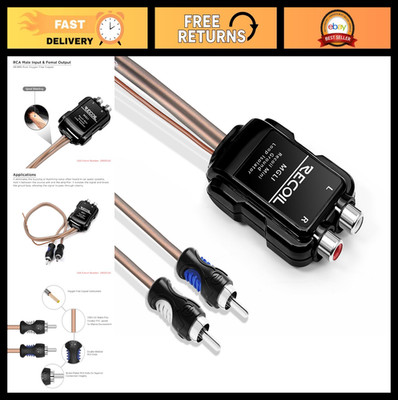 2-Channel RCA Stereo Ground Loop Noise Isolator for Car Audio Amplifier Filter