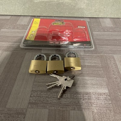 Burg Wächter 222 40 SB Quadro Vorhängeschloss Set Messing BESCHREIBUNG LESEN