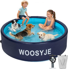 Portable Inflatable Dog Bath Pool - Collapsible Pet Wading Tub for Kids