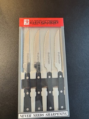 JA HENCKELS International 4-pc Stainless Steel Ever Sharp Steak Knife Set NEW