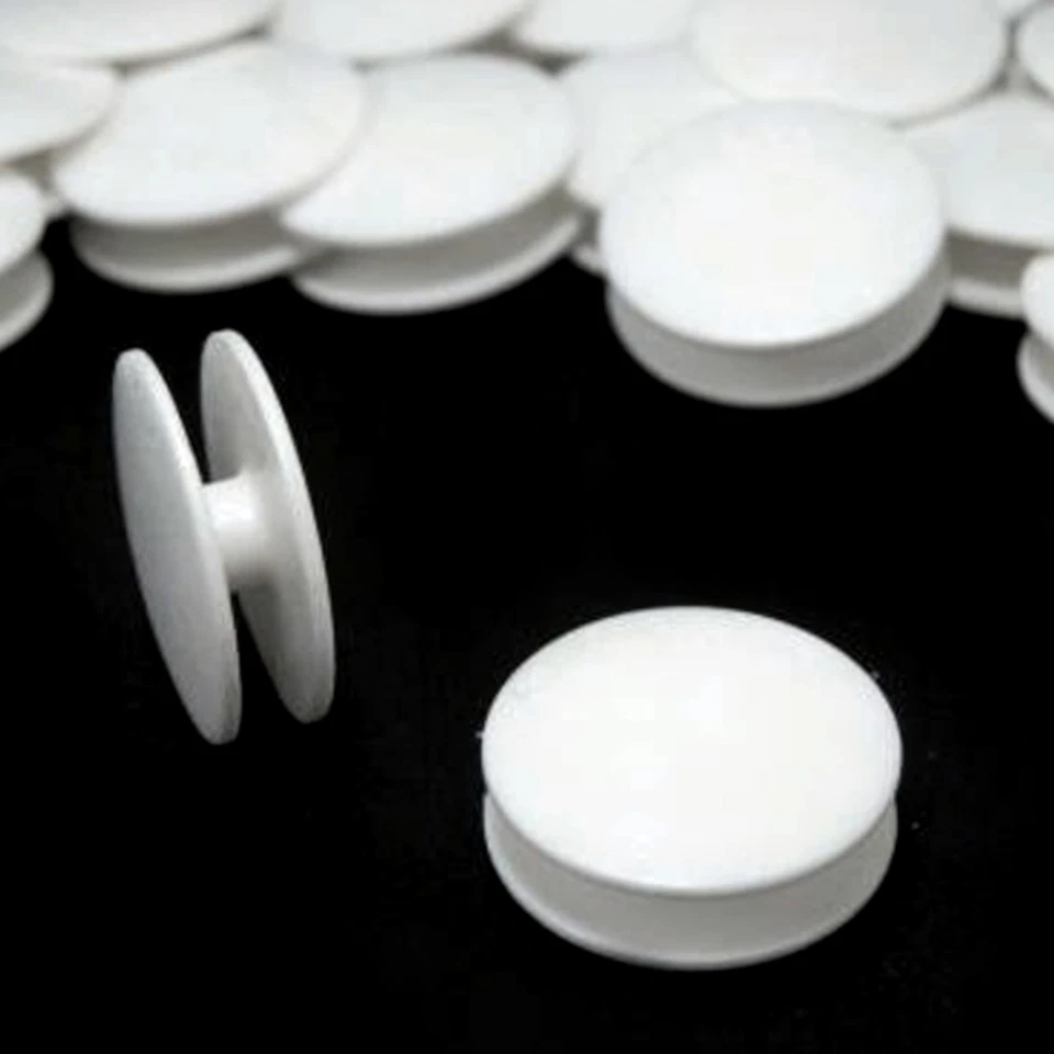 10 Wäscheknöpfe - 28" = 18,4mm - doppelt - Weiß aus Kunststoff Bettdecke Kissen - Bild 2 von 2