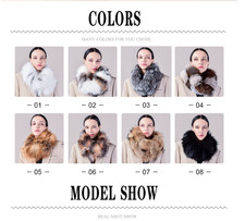 Winter Warm Unisex Genuine Fox Fur Scarves Scarf Shawl Neck Warmer Womens Mens