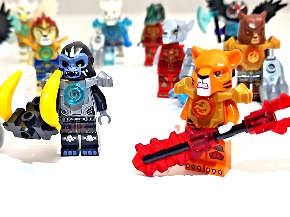 Lego Legends of Chima Minifigure & Accessory Lot - 12 Animal Figures w/ Weapons - Image 3 of 4