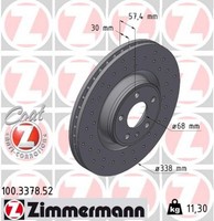 2X Bremsscheibe Sport Z Zimmermann 100.3378.52 FüR A4 A5 Q5 Audi F53 8W5 B9 8W2