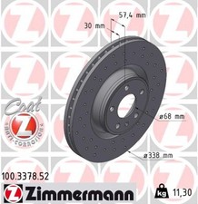 2x Bremsscheibe SPORT Z ZIMMERMANN 100.3378.52 für A4 A5 Q5 AUDI F53 8W5 B9 8W2
