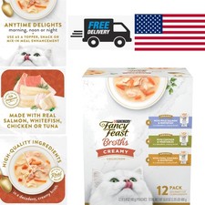 Grain Free Creamy Wet Cat Food Topper Variety Pack 12 Pouches 16.8 Ounces 2.22 per gallon