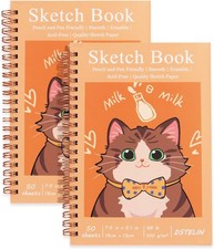 Drawing and Sketching, 7.5" x 5.1" Sketchbook with Yellow Hard Cover for