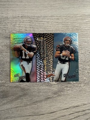 1999 Finest #DT1 Akili Smith Carl Pickens Double Team Left Side Refractor Bengal