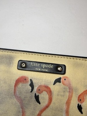 Kate Spade Flamingo Canvas Coated Tote Bag With Flamingo Clutch | eBay