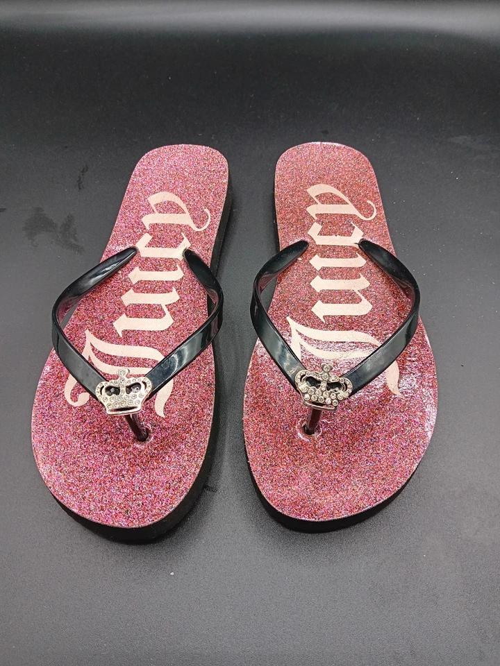 Chanclas Juicy Couture para mujer talla 6, rosa brillo Foto 2 de 4