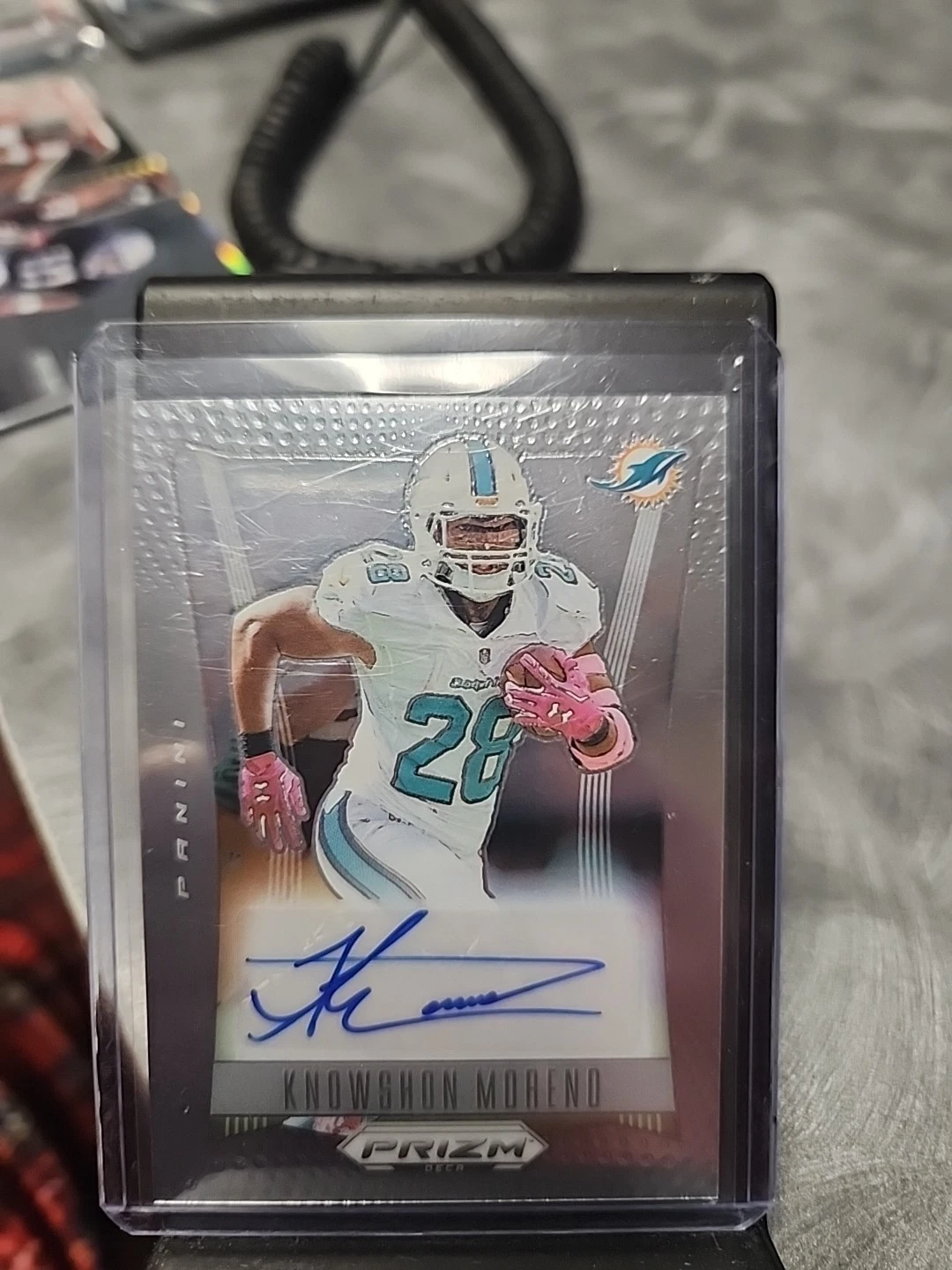 2024 Panini Prizm Deca Knowshon Moreno S-KMO Base Auto Miami Dolphins