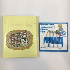 Vintage 1988 Sanitoy Stainless Steel Baby Diaper Pins NOS  1976 Photo Brag Book