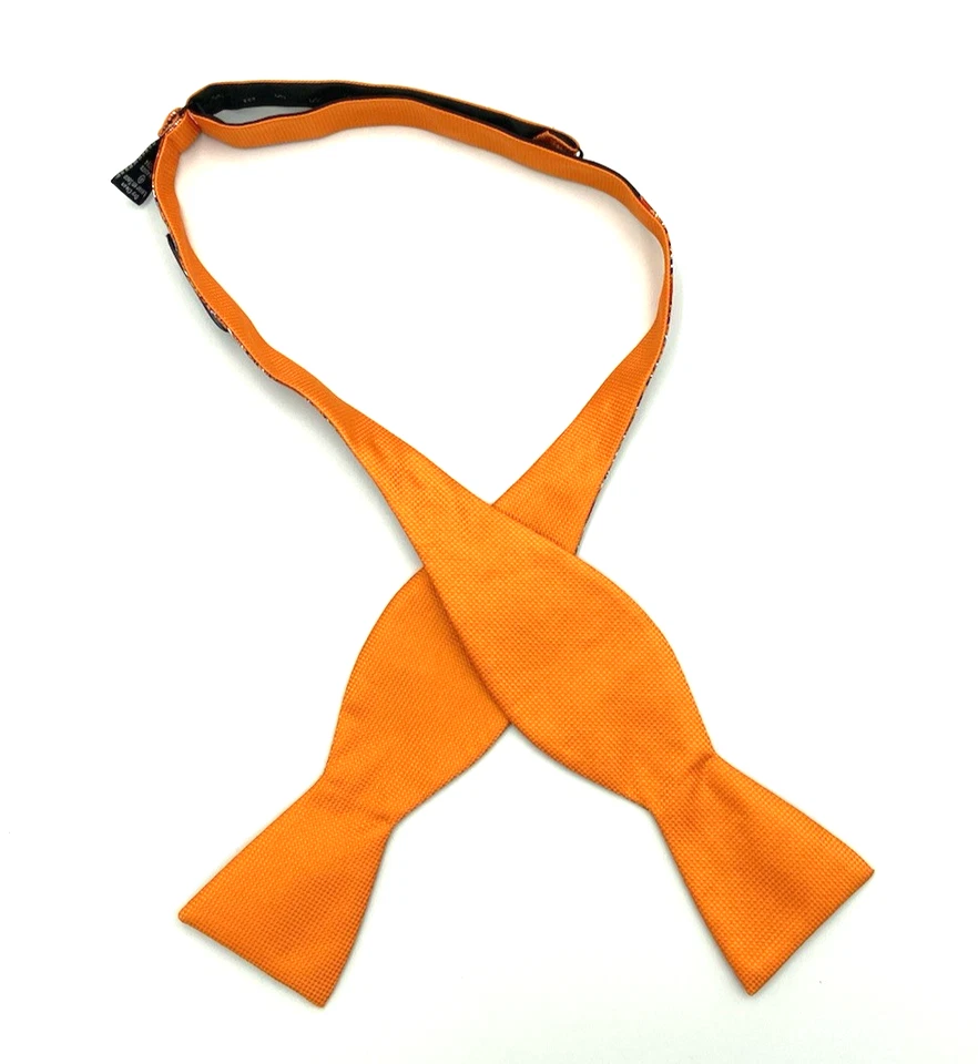 Gravata borboleta masculina Croft & Barrow laranja azul paisley feita à mão colorida ajustável - Imagem 2 de 4