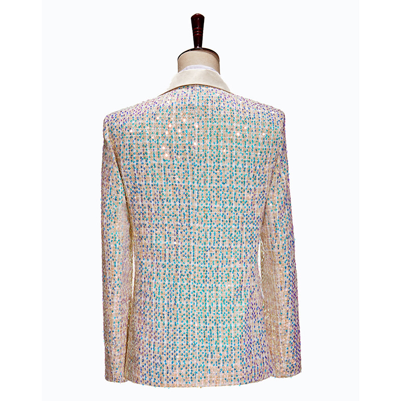 Men's Glitter Sequins 2Pcs Formal Dress Suits Dinner Suits Groom Wedding Sets image 6