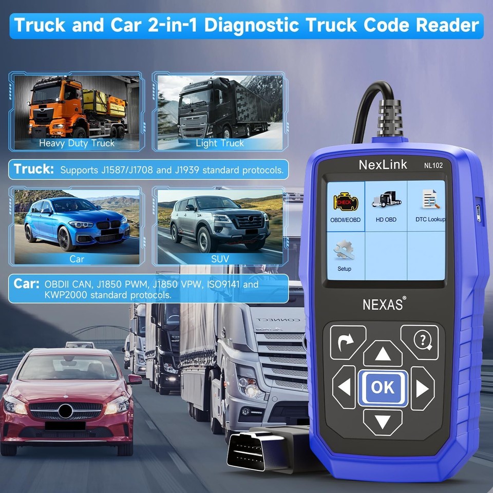 NEXAS NL102 Heavy Duty Diesel Truck Scanner Diagnostic Scan Tool Code Reader - Foto 6