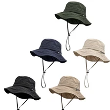 Men Women UV Protection Hat Adjustable Bucket Hat Waterproof Wide Brim Sun Hat