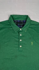 William Murray Mens Polo Shirt sz Large Green Waves Abstract Golf Performance