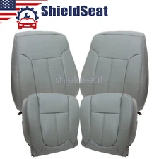 Driver & Passenger Bottom & Top Leather Seat Cover Gray For 2011-2016 Ford F-250