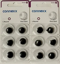 2 Pack L Round One Vent Connexx 3.0 Eartip Dome. Fits Signia Rexton Widex.