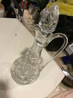 Cut Glass Wine Decantur with handle and topper — photo 1