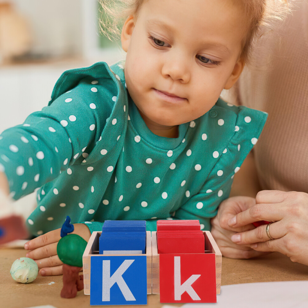 Wood Baby Wooden Toddlers Toys Sandpaper Letters Alphabet Montessori eBay