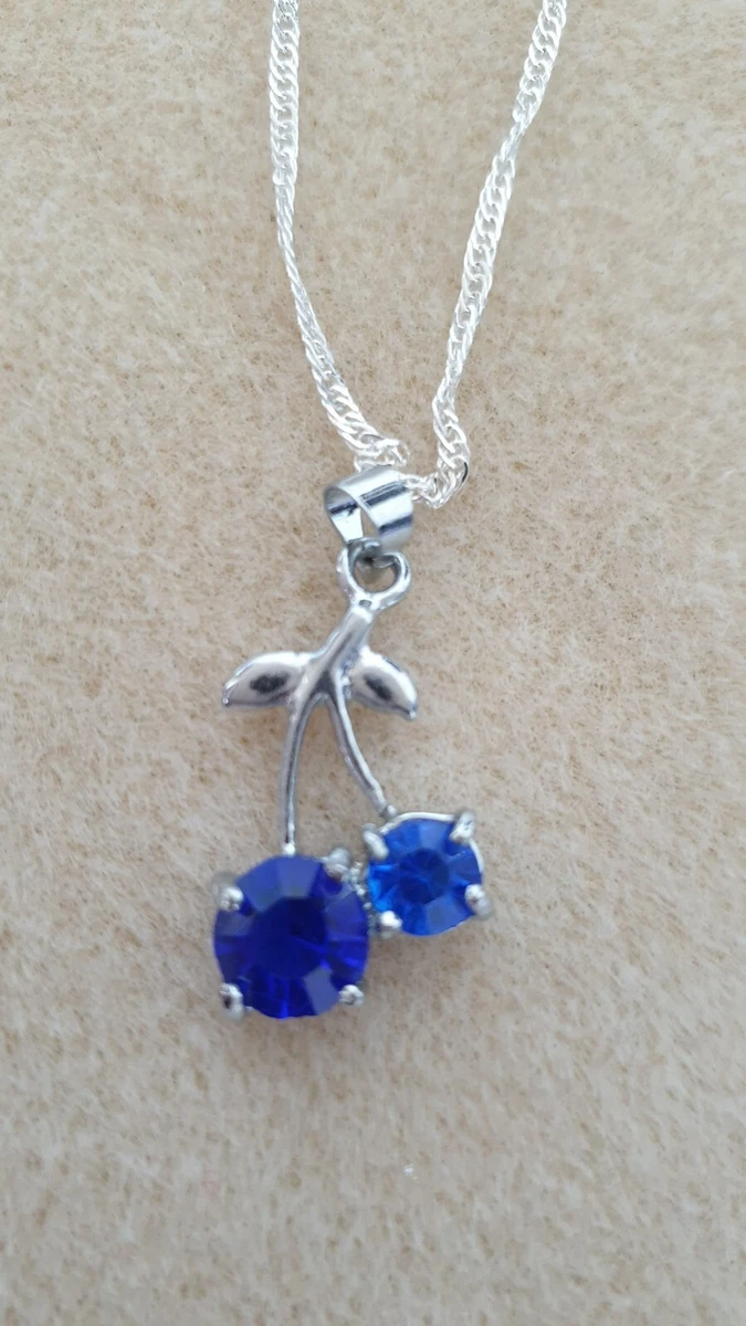 SAPHIRE BLUE COLOR NECKLACE 17 SEPTEMBER BIRTHSTONE CHRISTMAS