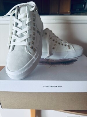 New with box Jessica Simpson ​Folliah Studded Sneakers WHITE