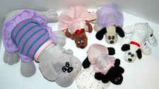 Vintage Tonka Pound Puppies Lot 5 Clothes Dog  4 Pups Purple Gray Girl Outfits