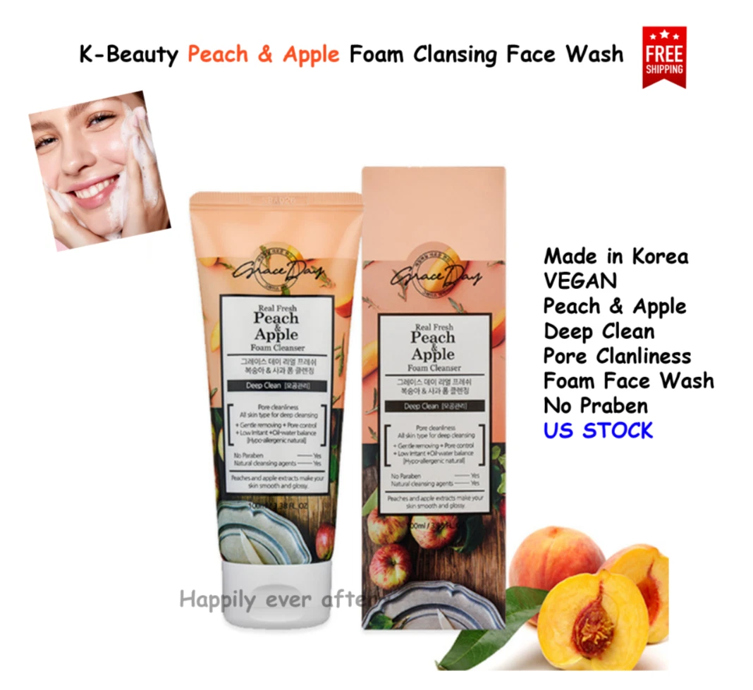 K Beauty Foaming Vegan Face Wash Peach Apple Face Wash 100 ML
