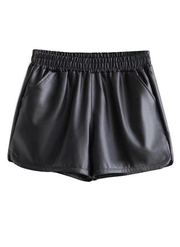AU Womens Black High Waisted Faux 
