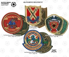 4th Marine Regiment 1st 2nd 3rd Battalion 4th Marines Patch (MCCU Subdued USMC)