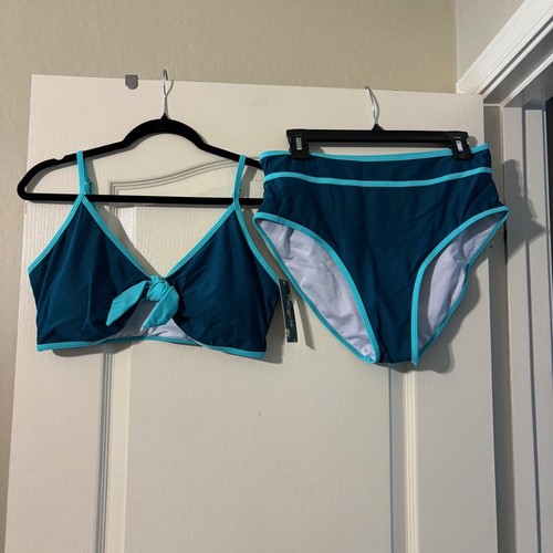 NWT Women's High Waisted Bikini Set Tie Knot Bathing Suit SZ XL (12) - Picture 6 of 6