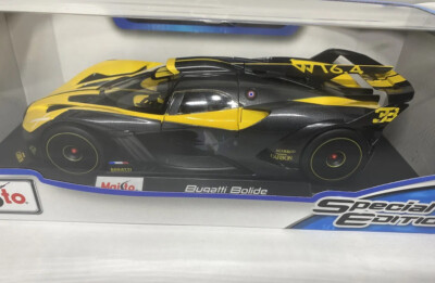 Maisto 1:18 Bugatti Bolide Diecast Scale Model Car Special Edition Yellow Black