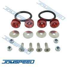 JDMSPEED RED UNIVERSAL CNC BILLET BUMPER TRUNK QUICK RELEASE FASTENER KIT