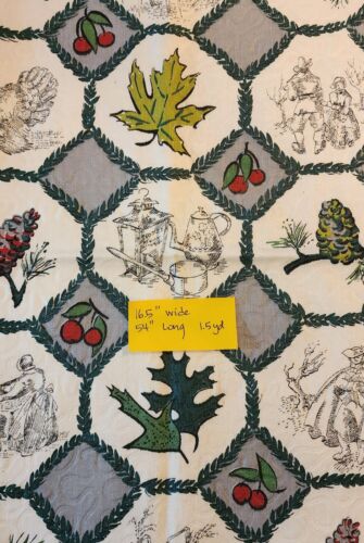 LOT OF 7Vintage Fabric Pcs Green Florals QUILTING CRAFTS SEWING Over 18 Yards - Picture 7 of 8