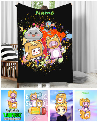 Lanky Box Personalised Fleece Blanket Soft Sofa Throw Boys Girls