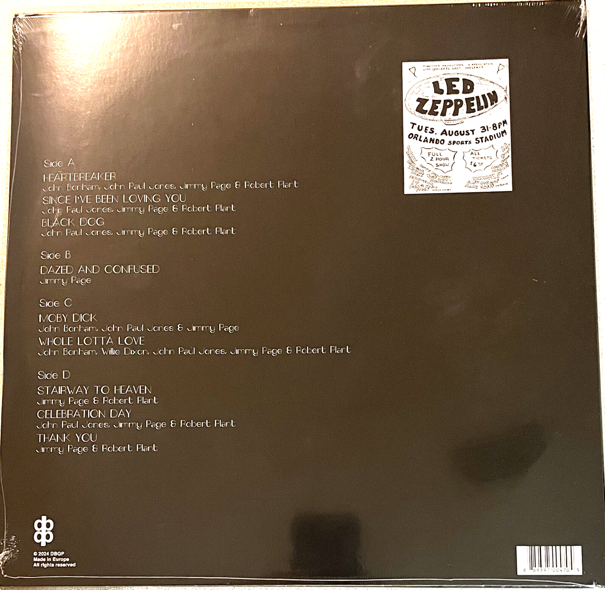 Led Zeppelin Live At Orlando Stadium Florida 1971 Ltd. Ed