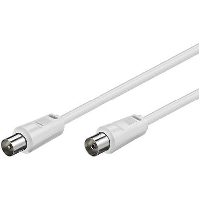 Prolunga coassiale antenna TV spina/spina 9,5 mm 2 mt nero Prolunga coassiale antenna TV spina/spina 9,5 mm 2 mt nero