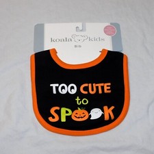 NEW Baby First Halloween Bib Too Cute to Spook Unisex Ghost Jack O Lantern
