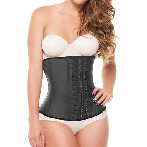 Women LATEX Waist Trainer Long Torso Cincher Body Shaper Slimming Corset Belt - Picture 9 of 20