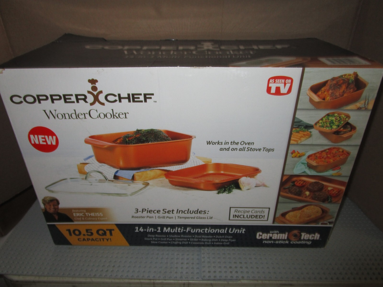 COPPER CHEF WONDER COOKER BROWN 14 IN 1 MULTI USE SET3 PIECE10.5 QT