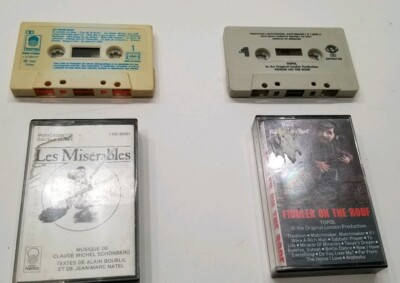 #ad Vintage Cassette Tape Lot vtg Les Miserables Fiddler Roof. Les Mis Music Topol $30.00