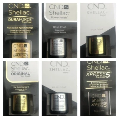 CND Shellac Nail Polish ORIGINAL Top Coat, Base Coat, DURAFORCE Xpress5 15ml