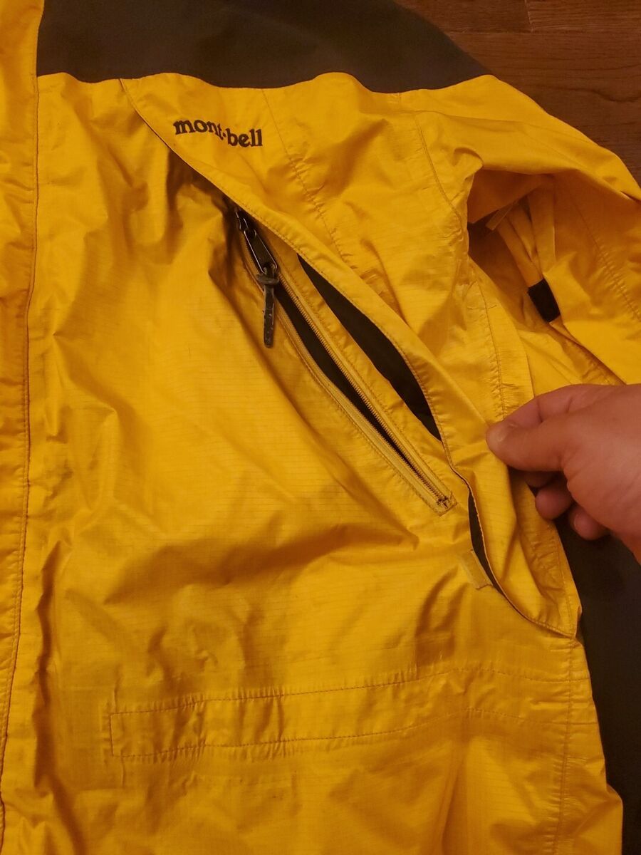 Vintage 00s Montbell Gore-Tex Waterproof Hooded Gold/Black Vintage 00s Montbell Gore-Tex Waterproof Hooded Gold/Black