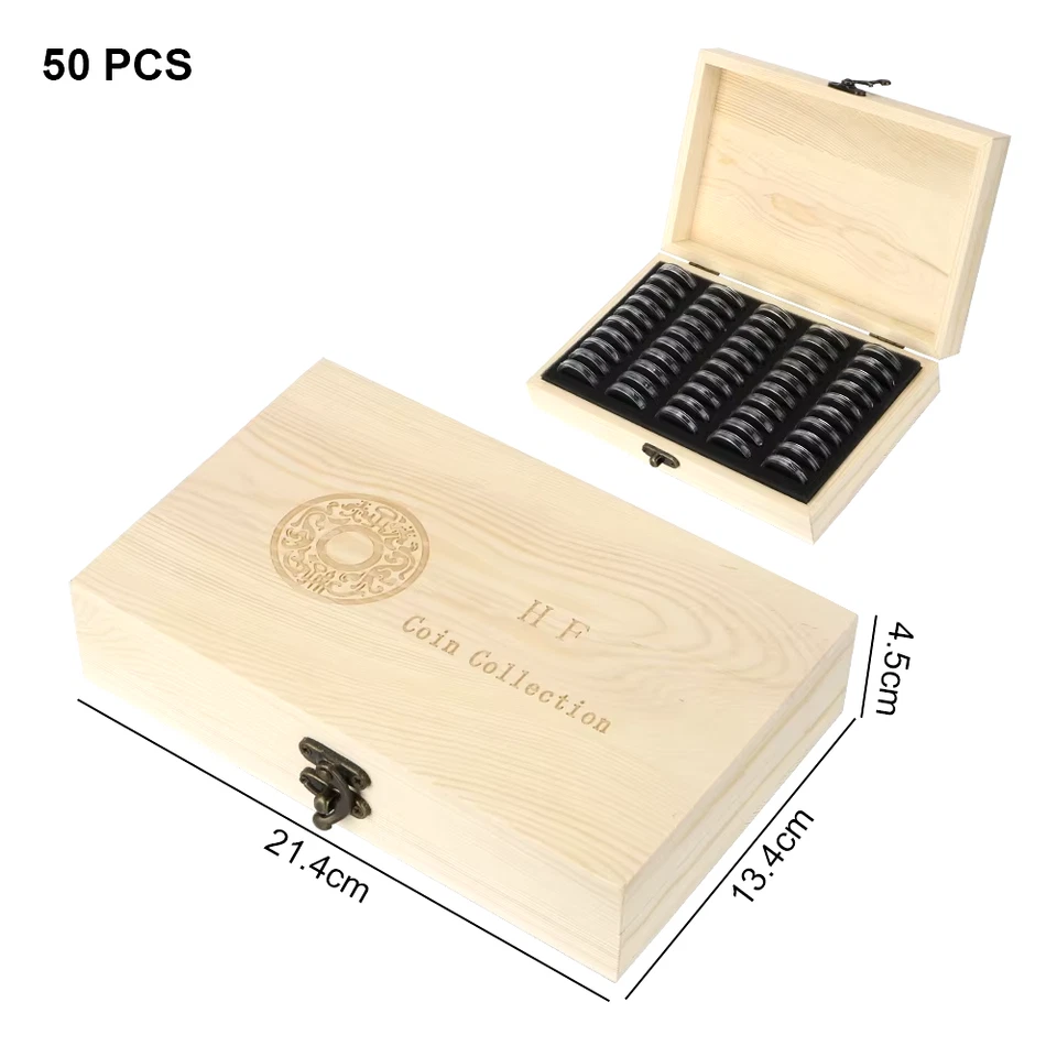 Capsules de Monnaie 50 Pièces Boîte de Rangement de Pièce de Monnaie 30mm - Photo 4/4