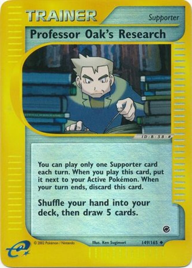 Heavily Played Professor Oak's Research - 149/165 - Uncommon - Reverse Holo Poke