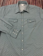 Vintage Wrangler Pearl Snap Wrancher Cowboy Rodeo Long Sleeve Shirt Men s XL